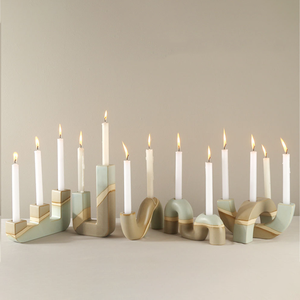 Porte-bougie en <span class=keywords><strong>céramique</strong></span> rétro rustique antique émaillé de couleur bicolore, support de bougie en <span class=keywords><strong>céramique</strong></span> de décoration rétro en <span class=keywords><strong>céramique</strong></span> - Product Image 3