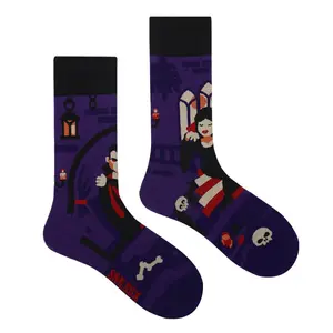 popular china suppliers street cotton socks cartoon horror medium tube halloween ab couple socks