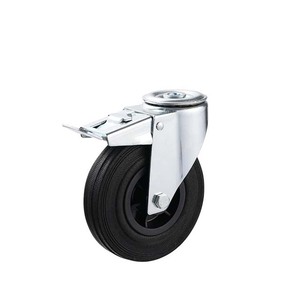 Rueda de carro de Servicio Ligero de 80kg, rueda de rodillo rígido de goma, rueda industrial sólida de polvo de goma negra de 80mm/100mm/125mm - Product Image 5