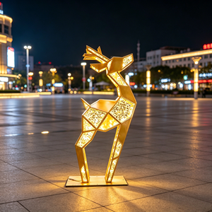 Sculpture LED <span class=keywords><strong>Lumineuse</strong></span> Géante Personnalisée Motif Cerf Robot pour Centre Commercial, Centre d'Affaires, <span class=keywords><strong>Vitrine</strong></span> et Décoration de Fêtes - Product Image 4
