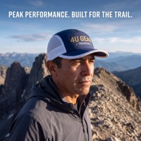 Gorras de Running 4UGEAR Azules, TREKKING, con Malla FlashDry, Estructuradas, de 5 Paneles, con Hebilla Dorada, Visera Curva, para Hombres y Mujeres