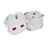 Adaptateur de voyage UK vers Schuko européen 3 broches avec obturateur de sécurité pour la charge, neuf, sortie AC, certifié CE et UKCA