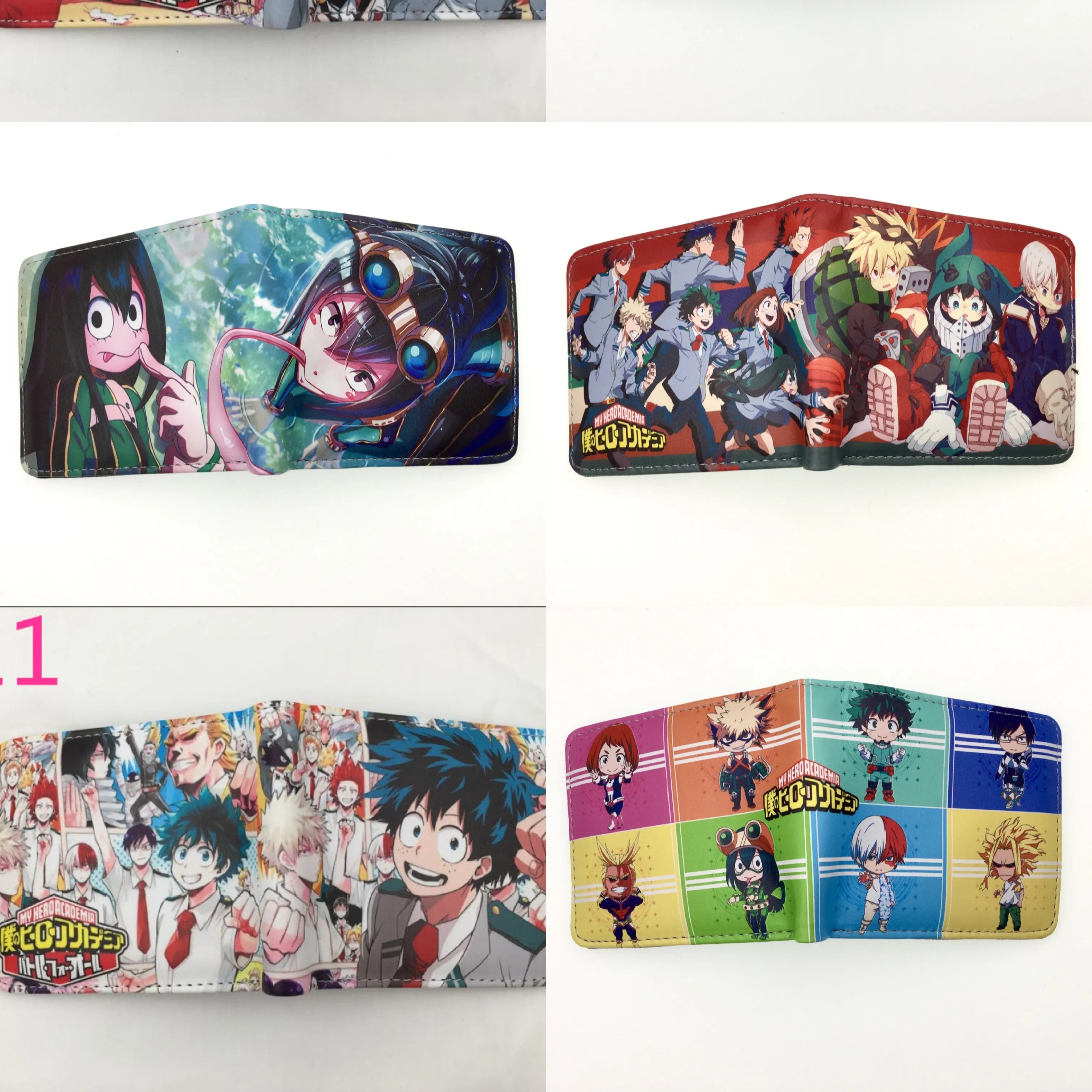 Carteira de anime com desenhos animados, carteira do bakugo deku com porta-cartões 35 desenhos