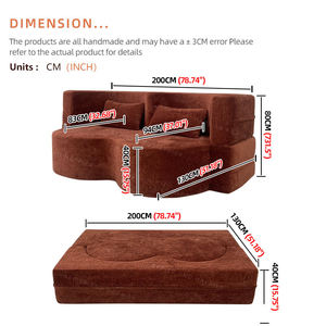 2026 Designs 2-seater Fabric Commercial Sleeper <strong>Brown</strong> Couch Home Theater Living Room <strong>Sofa</strong> <strong>Bed</strong> - Product Image 2
