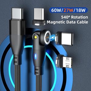 Chargeur magnétique rotatif à 540 degrés 3A à charge ultra-rapide et câble tressé en nylon, ensemble adapté à tous les types de téléphones – Vente Flash - Product Image 5