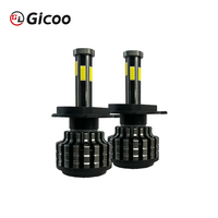 Gicoo X6s IP67 - Faro LED COB de Aluminio de 6 Lados y 12 V, 10000 LM, 360 H4/H7/H11, 60 W, Bombillas LED para Automóvil