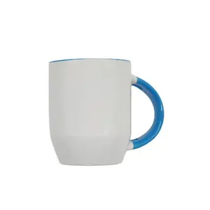 HH97 Custom Rechte Lepel Drink Cups Sublimatie Blanks Innerlijke Kleur Keramiek Mokken Warmte-overdracht Afdrukken Kleur Veranderende Mok