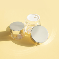 Tarros de vidrio de doble tapa al por mayor en stock, tarros de crema para ojos de 10 ml con tapa a prueba de niños, tarros cuadrados de crema de 5 ml
