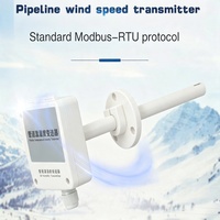 Transmetteur de vitesse du vent industriel monté sur conduit, RS485 Modbus RTU 4-20mA, capteur de vitesse de l'air pour la surveillance de la ventilation CVC