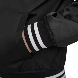Wholesale Low Black Hooded Varsity <b>Jacket</b> With <b>White</b> Casual Autumn Wear Regular Fit Wool\Polyester Material - Product Image 6