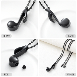 Müzik not kremasyon takı külleri için paslanmaz çelik not Urn kolye kolye hatıra anıt mücevherat Boys için, kızlar - Product Image 6