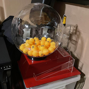Máquina automática de bolas de la suerte, herramienta eléctrica de acrílico transparente para dibujo de lotería automática, jaula de <span class=keywords><strong>Bingo</strong></span> con Base negra - Product Image 6