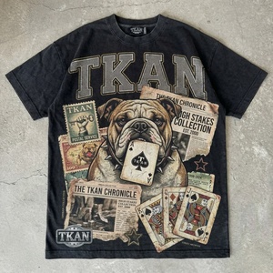 Camiseta vintage de algodón 100% de gramaje pesado con lavado ácido para hombre, estilo oversize, streetwear, hip hop, con estampado gráfico personalizado, a bajo precio. - Product Image 1