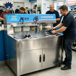 Macchine per la Pulizia delle <span class=keywords><strong>Scarpe</strong></span> Semiautomatiche Commerciali all'Ingrosso dalla Fabbrica, Elettriche ad Acqua Fredda con Autopulizia Continua per <span class=keywords><strong>Lavaggio</strong></span> Calzature - Product Image 2