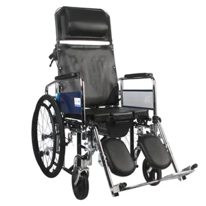 Kaiyang KY607 High Back Foldable Commode Wheelchair Folding With Ce Certificates Deluxe Commode Reclining Wheelchair