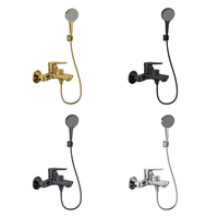 Robinet de baignoire cascade de luxe en laiton brossé doré mural de haute qualité pour douche
