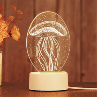 Veilleuses 3D Lampe de bureau Lampe de table Prise USB Lampes de nuit LED Lumière acrylique Chambre Cadeau décoratif pour enfants Cadeau d'anniversaire