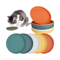 Ensemble de bols pour chat en silicone écologique, imperméable, peu profond et large, 5,9 pouces, coloré, plat, pour nourriture humide, portable et convivial