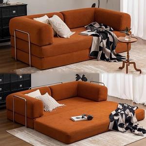 संपीड़न कपड़े सोफे लिविंग रूम आधुनिक मॉड्यूलर छोटे अपार्टमेंट फर्श तह डबल-उपयोग स्पंज से भरा सेट कॉर्डरॉय आलसी सोफा - Product Image 1