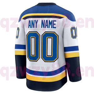 St. Louis Blues Jersey hoki es bordir kustom #50 Binnington #25 kemeja seragam olahraga 100% poliester cetak nama tim - Product Image 4