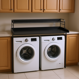 Bande antidérapante noire de 54 pouces de large pour l'étagère supérieure de lave-linge/sèche-linge, avec rails de bordure pour appareils de buanderie - Product Image 2
