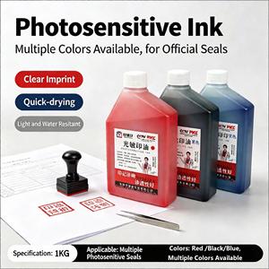 หมึกประทับ<span class=keywords><strong>ต</strong></span>ราแบบไวต่อแสง สีแดง ดำ น้ำเงิน ขนาด 1 กก. บรรจุขวดใหญ่ <span class=keywords><strong>ต</strong></span>ิดทนนาน กันน้ำ สำหรับสำนักงาน ขายส่ง - Product Image 5