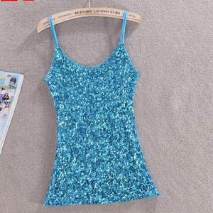 Slim & Skinny Fashion <b>Sequins</b> <b>Top</b> Women Halter Shirt <b>Top</b> Women's T Shirt Fashion - Product Image 5