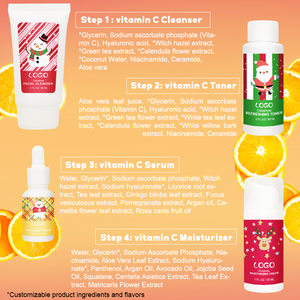 GUOCUI <span class=keywords><strong>BIO</strong></span> TECH Set Natalizio per la Cura della <span class=keywords><strong>Pelle</strong></span> con Vitamina C: Detergente/Tonico/Siero/<span class=keywords><strong>Crema</strong></span> Viso Riparatore Anti-Acne, Antiossidante e Antirughe - Product Image 4