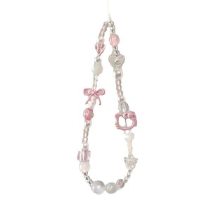 Chaîne de téléphone portable en PVC perlé faite à la main, ours mignon, bracelet court amusant pour enfants, unisexe - Product Image 3