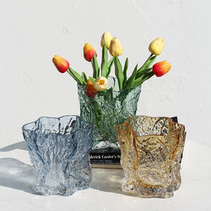 Vase en verre transparent à dégradé lourd de style nordique, pour fleurs et plantes vertes, décoration de table, vase hydroponique simple - Product Image 4