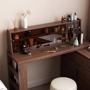 <b>Solid</b> <b>Wood</b> Dressing Table With Drawer Storage Bedroom Vanity Cabinet Multifunctional Makeup <b>Desk</b> For Home Use - Product Image 2