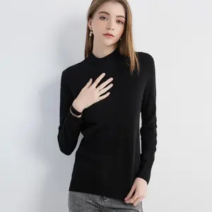 High Quality Winter Turtle Neck Women Knitted Pullover Turtleneck Ladies Ripped Wool Sweaters