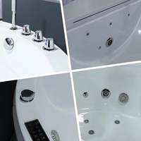 Baignoires rondes modernes de 1.5m 1.8m avec bain à bulles d'air à jets hydromassants Prix bon marché d'usine Baignoire spa intérieure