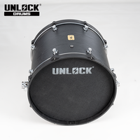 Tambour basse noir de 22 pouces de haute qualité, instrument de percussion en caoutchouc avec un timbre unique et varié