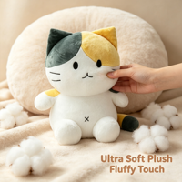 Mainan mewah hewan boneka kucing lucu kustom boneka mewah Anime lembut buatan tangan bahan Mochi kustom