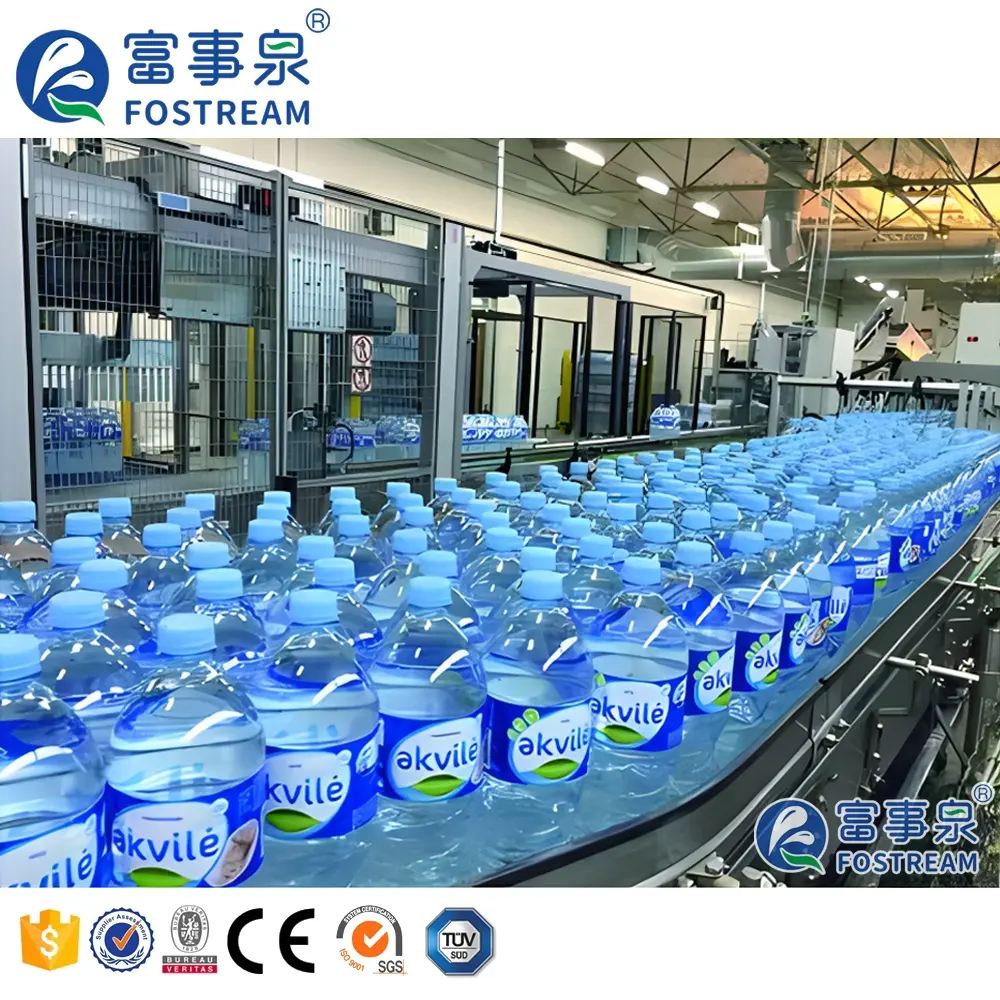 Precio de fábrica completamente automático 3 en 1 pequeña máquina de fabricación de agua de botella de plástico de vidrio PET