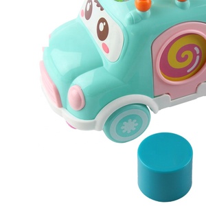 Huada Trẻ Em Phim Hoạt Hình ABS Nhựa Trường Hình Dạng Trận Đấu Khối Xe Buýt Bàn Phím Đàn Piano Đồ Chơi Cho Trẻ Em - Product Image 4