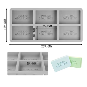 Stampo per torta in <span class=keywords><strong>Silicone</strong></span> personalizzato per vendita calda fatto a mano fai da te stampo per sapone personalizzato in <span class=keywords><strong>Silicone</strong></span> rettangolare con Logo personalizzato strumento per <span class=keywords><strong>Bakeware</strong></span> - Product Image 3
