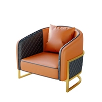 Canapé moderne de luxe léger pour hall d'accueil, fauteuil de salon en cuir