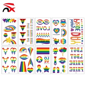 Autocollants de <span class=keywords><strong>tatouage</strong></span> arc-en-ciel pour le <span class=keywords><strong>Mois</strong></span> de la fierté, temporaires, pour événements sportifs, art corporel, décalcomanies colorées pour le visage, cadeaux promotionnels - Product Image 1