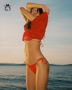 Maillot <span class=keywords><strong>de</strong></span> bain <span class=keywords><strong>2</strong></span> pièces <span class=keywords><strong>de</strong></span> luxe, couleur unie, avec nœud sur le côté, maillot <span class=keywords><strong>de</strong></span> bain pour femmes - Product Image 4