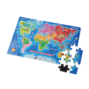 <span class=keywords><strong>Puzzle</strong></span> en bois pour enfants, jouet de apprentissage de la calligraphie, de la carte du monde, pièces - Product Image 2