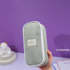 กล่องใส่เครื่องเขียนผ้าแคนวาสสำหรับเด็กชายและเด็กหญิง กล่องใส่ปากกา กระเป๋าจัดระเบียบ ใช้สำหรับวางบนโต๊ะและในลิ้นชัก เหมาะสำหรับใช้ในห้องนั่งเล่น - Product Image 2