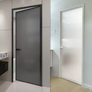 Thiết kế mới Châu Á phòng tắm hẹp Khung Khuôn cửa sổ Hợp kim nhôm không thấm nước hoàn thành nội thất thủy tinh nhà vệ sinh nhập cửa - Product Image 1