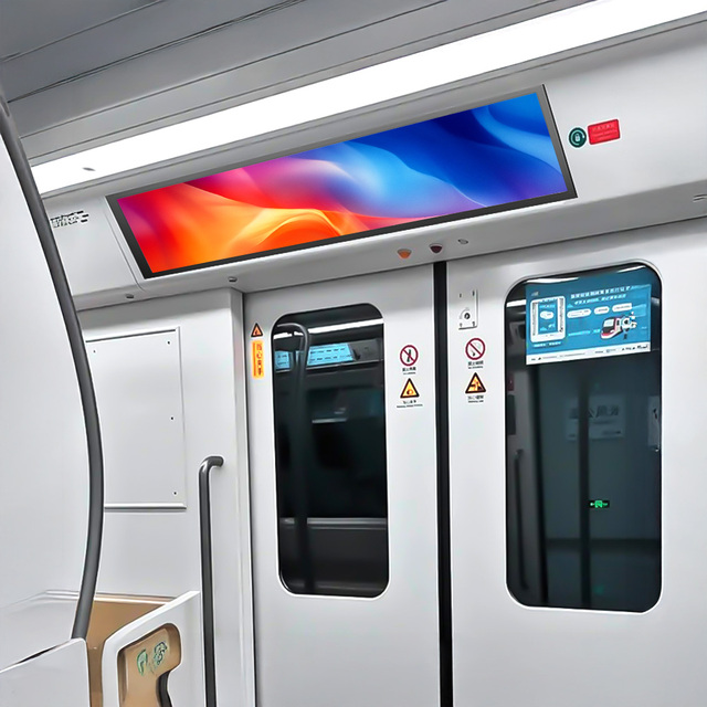 AirPort 700nits Android WIFI 12.1 28.6  37.1 56.6 Inch LCD Bar Screen Advertising Screen LCD Stretch Bar Display for Subway