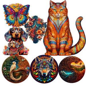 Rompecabezas de madera para perros y gatos Hamaileon, rompecabezas de animales de madera con piezas de forma irregular con gatos y perros - Product Image 1