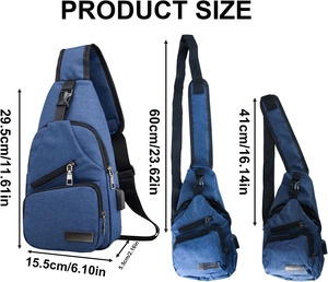Người đàn ông của Casual Polyester Crossbody Túi không thấm nước thể thao ngoài trời Vai điện thoại Túi với dây kéo đóng cửa - Product Image 5