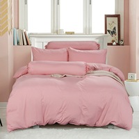 Parure de lit en microfibre délavée, ensemble de literie à couleur unie, avec drap de lit simple et concis, vente en gros,
