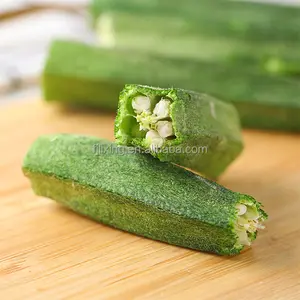 Authentic Wholesale Cheap Freeze Dried Okra Dice Slice Healthy Vegetable Snack Source Factory