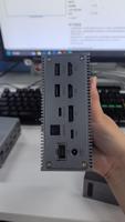 Docking Station Aluminium Alloy USB-C 18-in-1 untuk Port LAN 2.0, USB 3.0 4K/60Hz, Audio Optik S/PDIF, Pembaca Kartu SD/TF Laptop